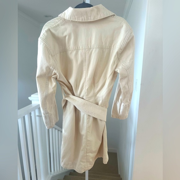 NEW Banana Republic Mia Denim Ivory Utility Button Front Dress Med, $198 Retail - Picture 6 of 6